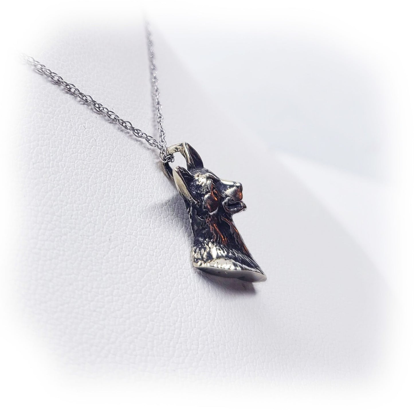 German Shepherd Sterling Silver Necklace