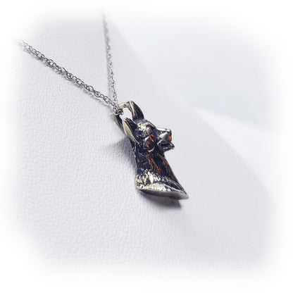 German Shepherd Sterling Silver Necklace