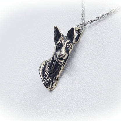 German Shepherd Sterling Silver Necklace