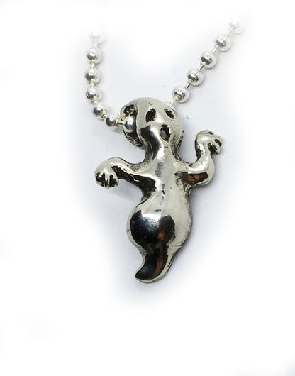 Small Ghost Sterling Silver Pendant V2