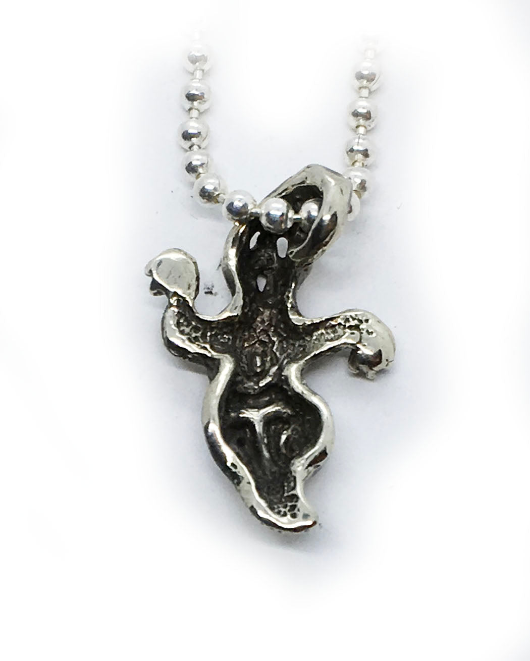 Small Ghost Sterling Silver Pendant V2