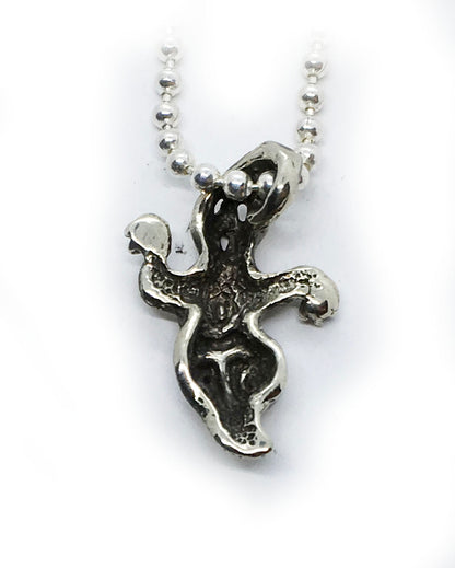 Small Ghost Sterling Silver Pendant V2
