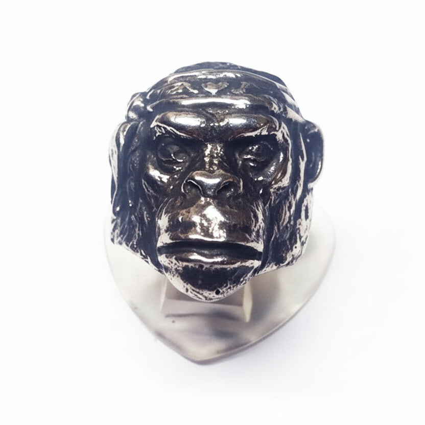 Gongo Monkey Zodiac Sign Sterling Silver Ring