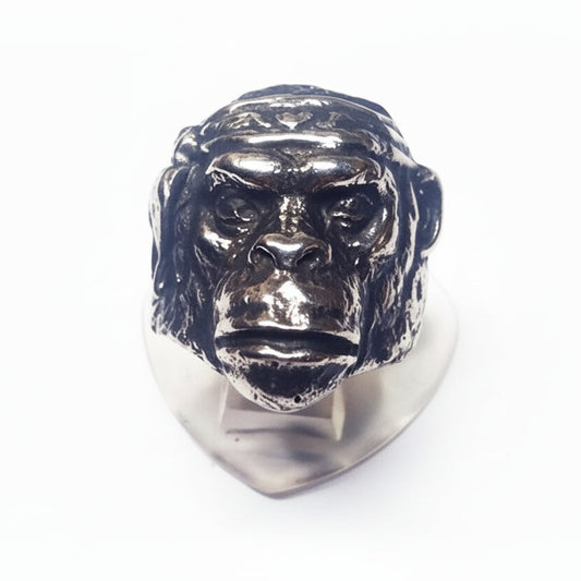 Gongo Monkey Zodiac Sign Sterling Silver Ring