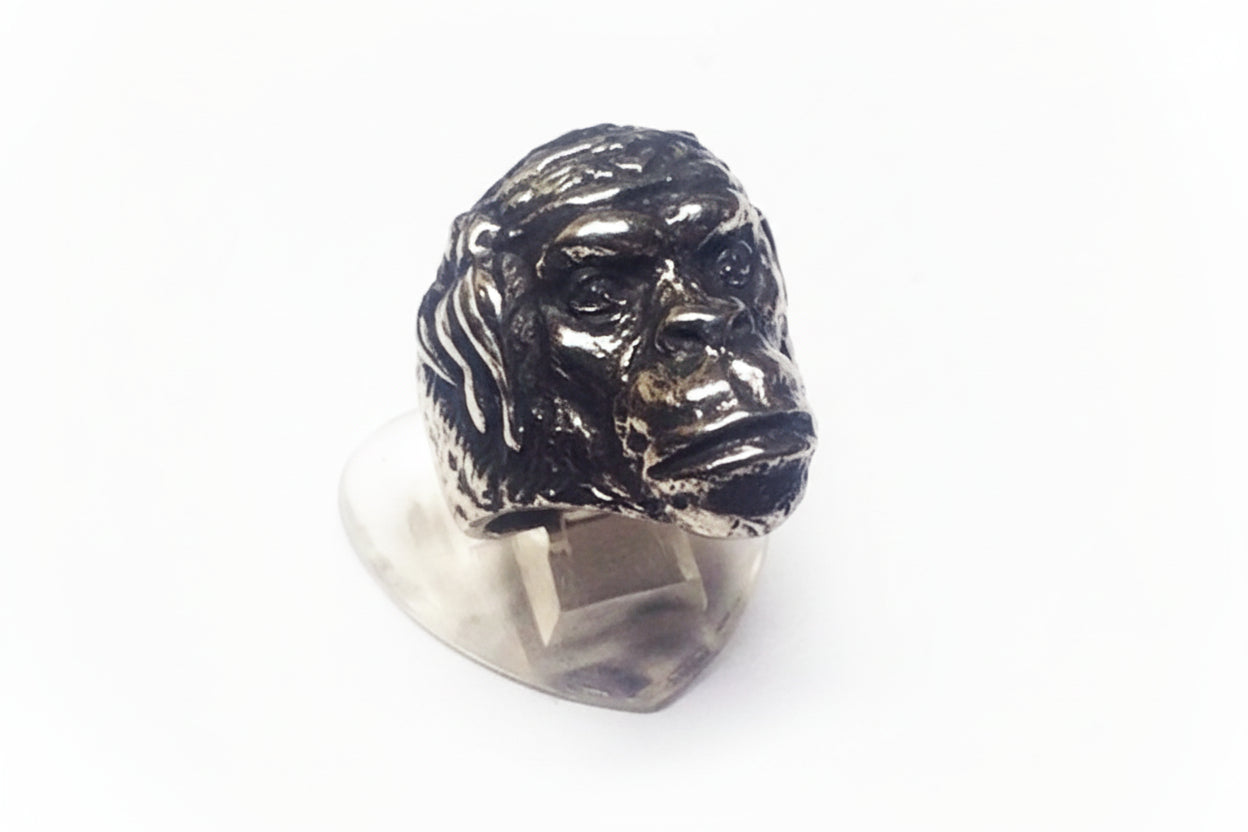 Gongo Monkey Zodiac Sign Sterling Silver Ring