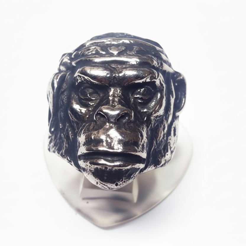 Gongo Monkey Sterling Silver Ring