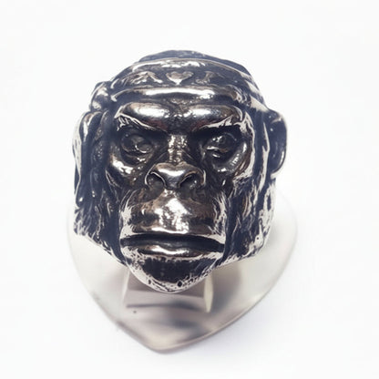 Gongo Monkey Sterling Silver Ring