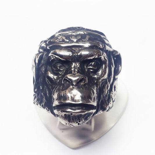 Gongo Monkey Sterling Silver Ring