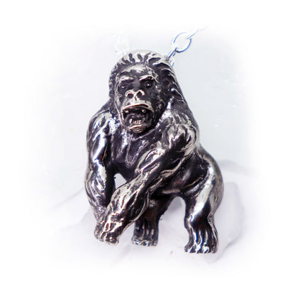 Gorilla Kong Sterling Silver Pendant