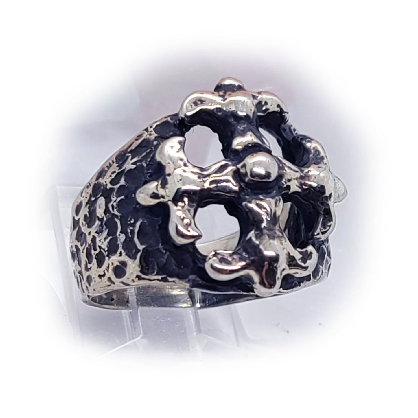 Gothic Cross Antique Sterling Silver Ring