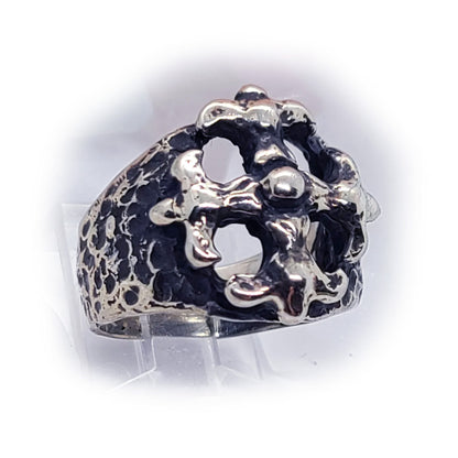 Gothic Cross Antique Sterling Silver Ring