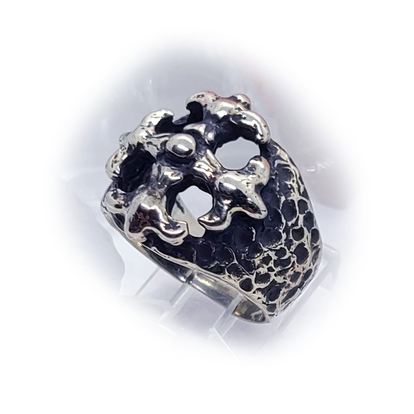 Gothic Cross Antique Sterling Silver Ring