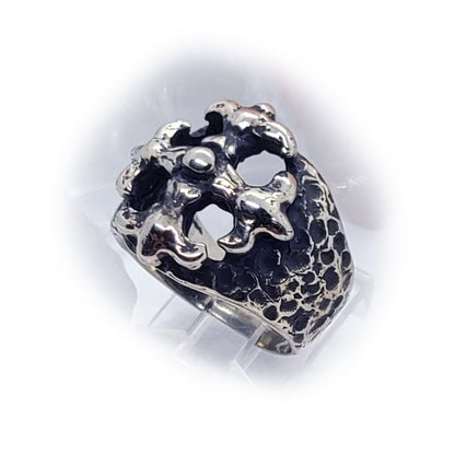 Gothic Cross Antique Sterling Silver Ring