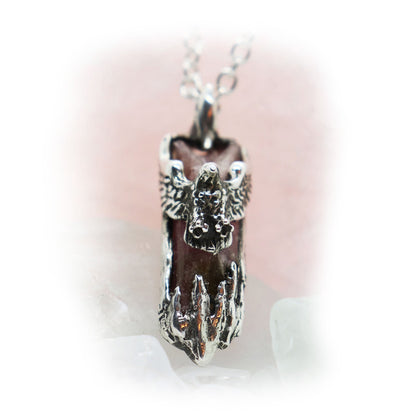 Grand Canyon Eagle with Natural Quartz Stone Sterling Silver Necklace