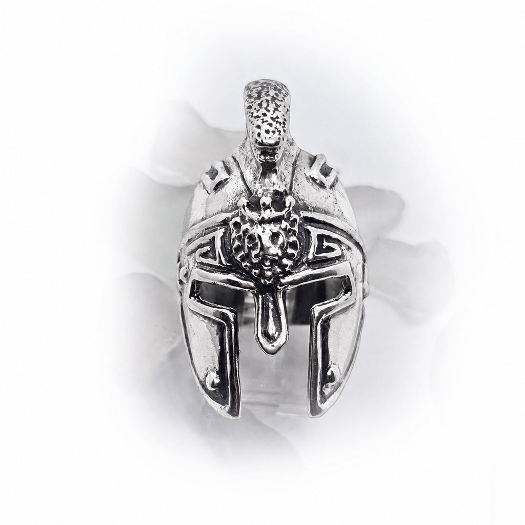 Greek or Italy or Armenian Ancient Warfarer Helmet Sterling Silver Ring