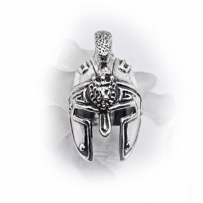 Greek or Italy or Armenian Ancient Warfarer Helmet Sterling Silver Ring