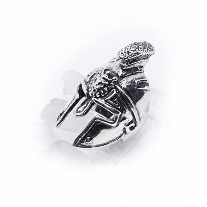 Greek or Italy or Armenian Ancient Warfarer Helmet Sterling Silver Ring