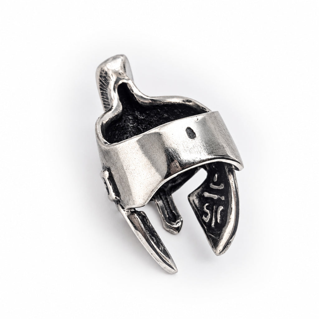 Greek or Italy or Armenian Ancient Warfarer Helmet Sterling Silver Ring