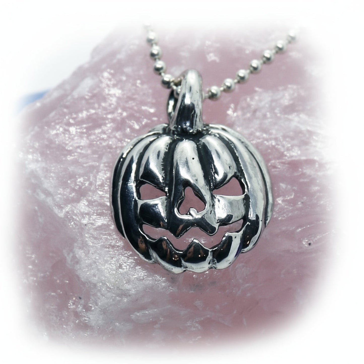 Halloween Jack-O-Lantern Sterling Silver Pendant