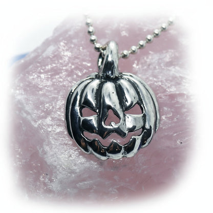 Halloween Jack-O-Lantern Sterling Silver Pendant