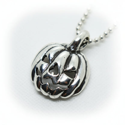 Halloween Jack-O-Lantern Sterling Silver Pendant
