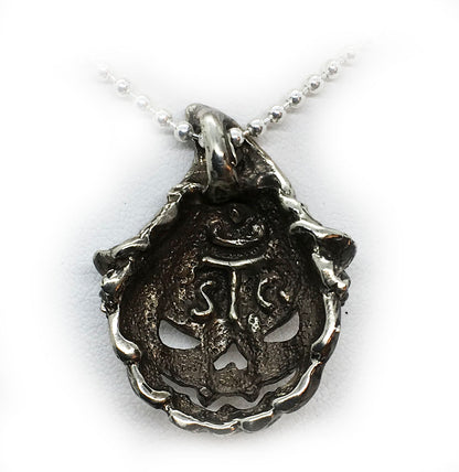 Halloween Pumpkin Witch Sterling Silver Pendant