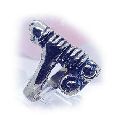 Handjob Sterling Silver Erotic Ring