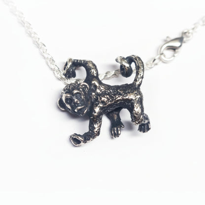 Hanging Monkey Silver Pendant