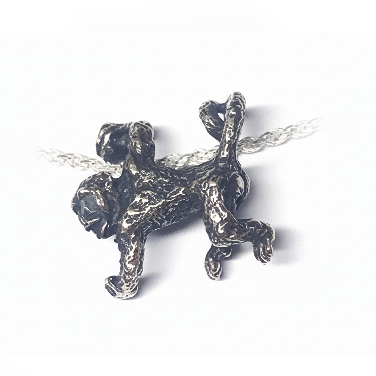 Hanging Monkey Sterling Silver Pendant