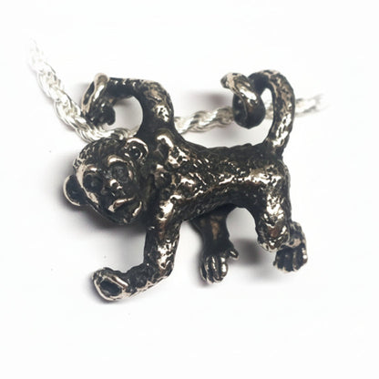 Hanging Monkey Silver Pendant