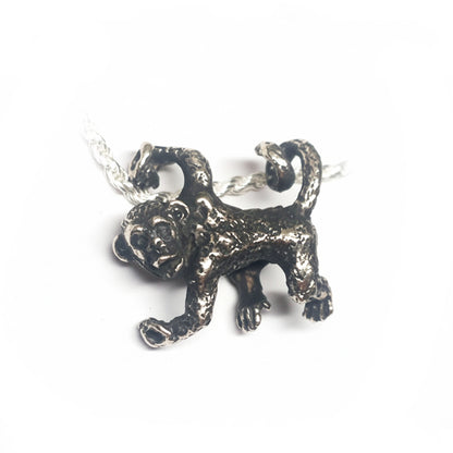 Hanging Monkey Sterling Silver Pendant