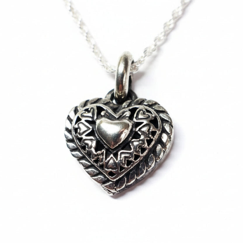 Heart Hearts Sterling Silver Pendant