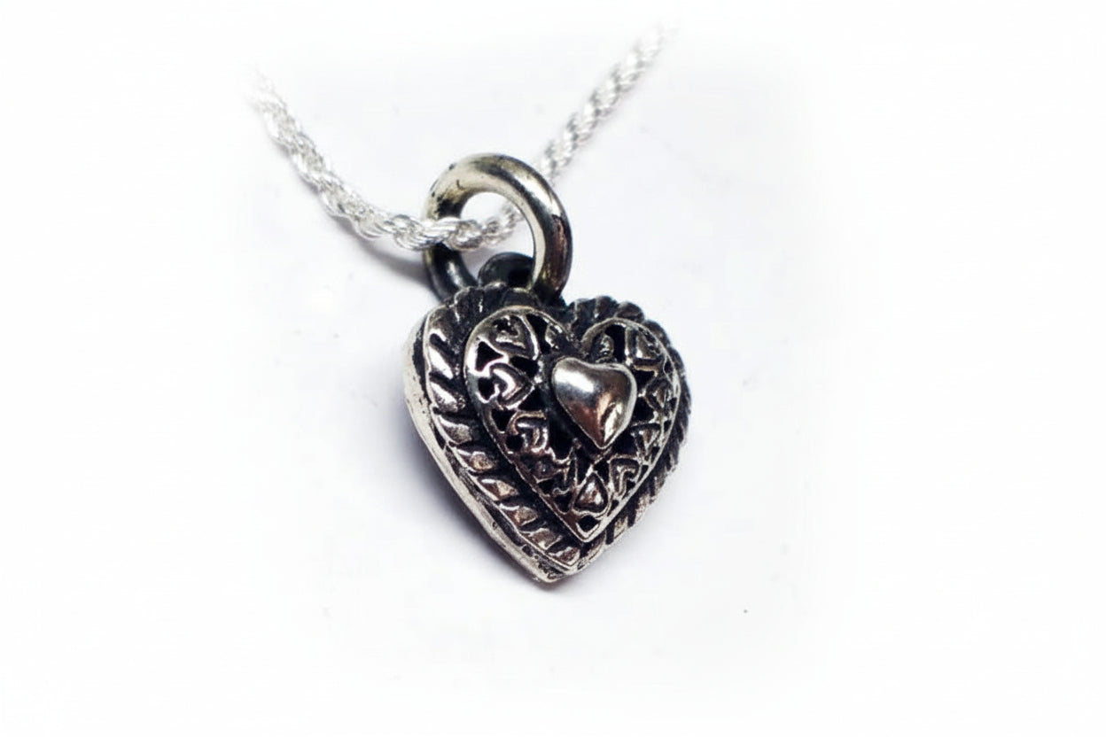 Heart Hearts Sterling Silver Pendant