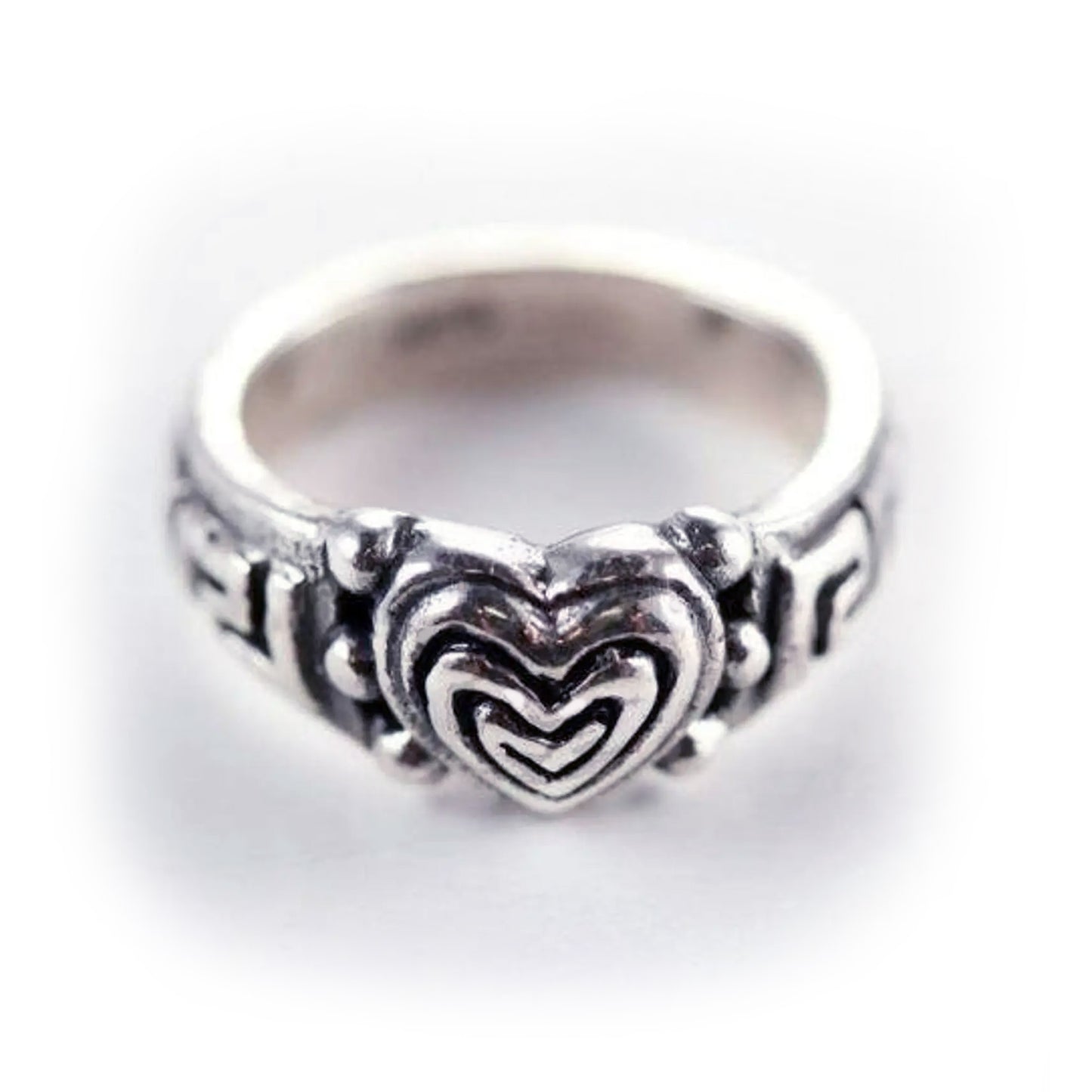 Heart Patterns Style Sterling Silver Ring