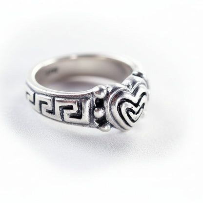Heart Patterns Style Sterling Silver Ring