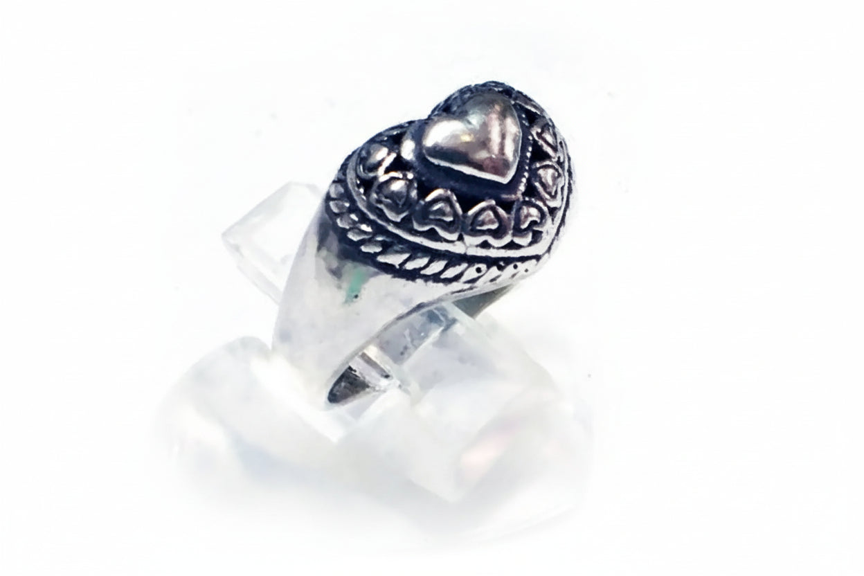 Heart Hearts Sterling Silver Ring
