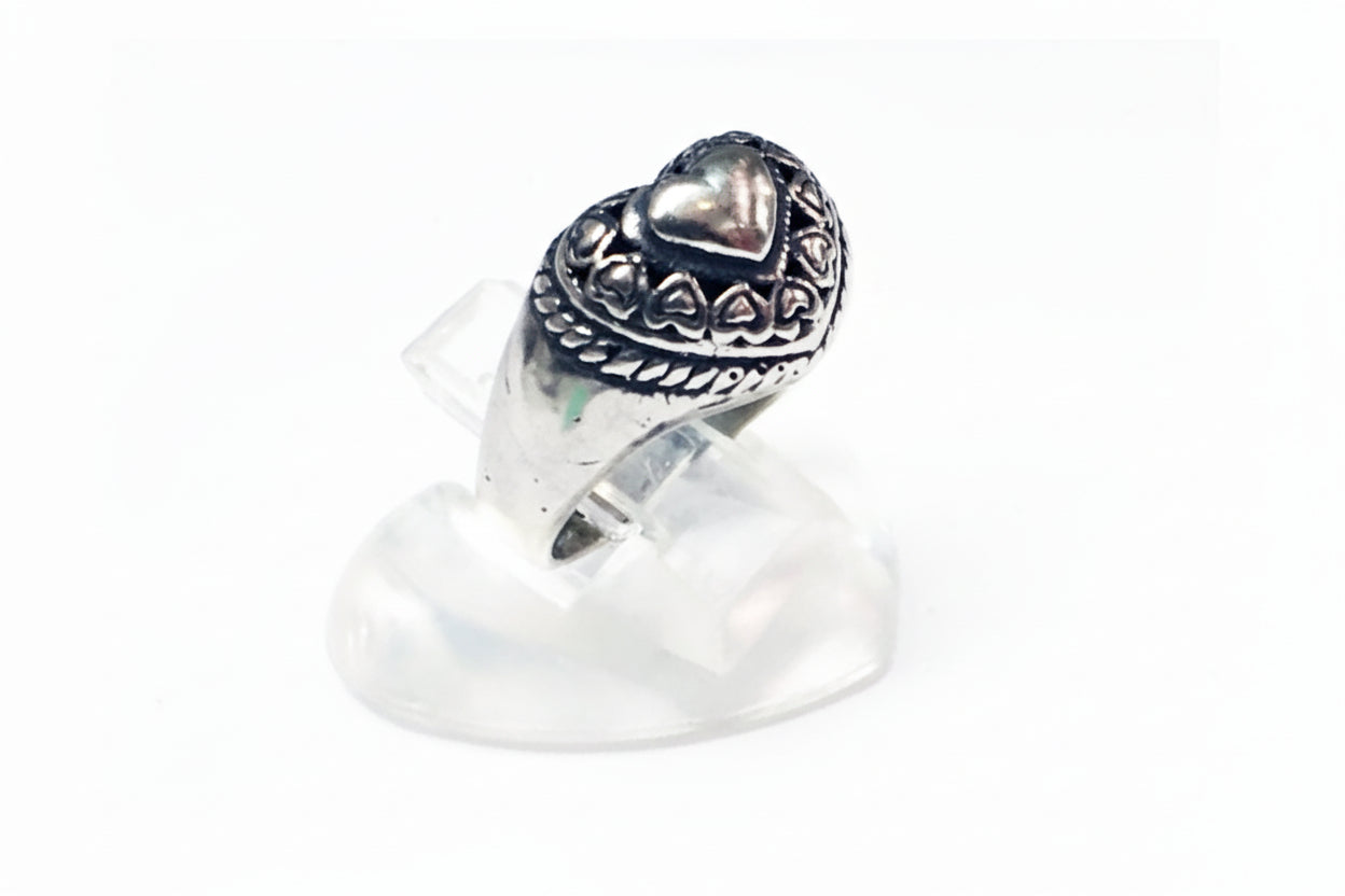 Heart Hearts Sterling Silver Ring