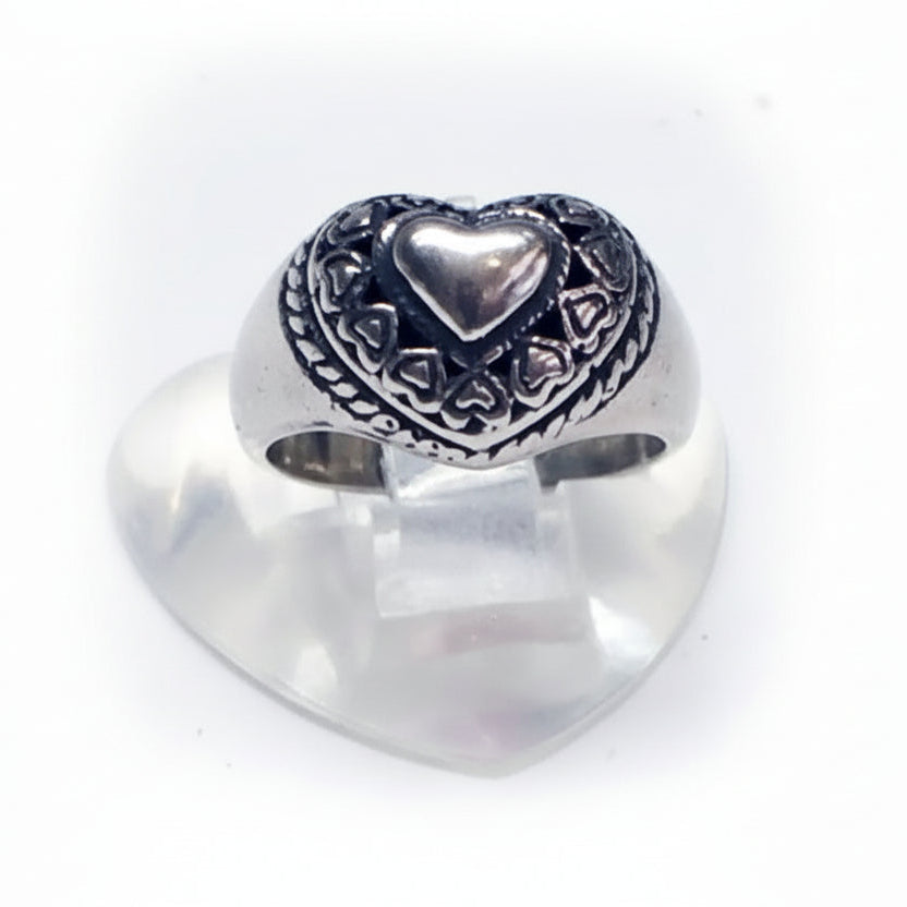 Heart Hearts Sterling Silver Ring