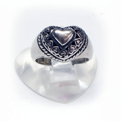 Heart Hearts Sterling Silver Ring