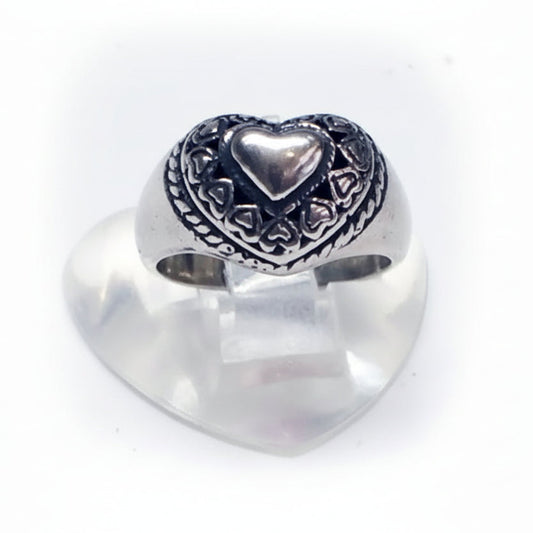 Heart Hearts Sterling Silver Ring