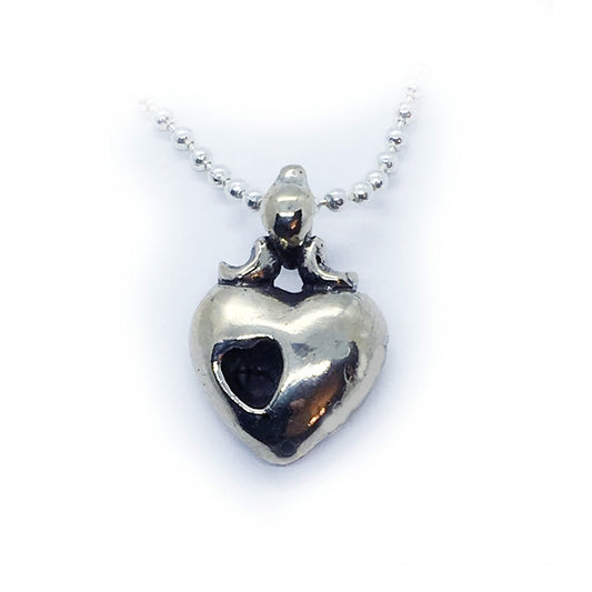 Heart in Heart Sterling Silver Pendant