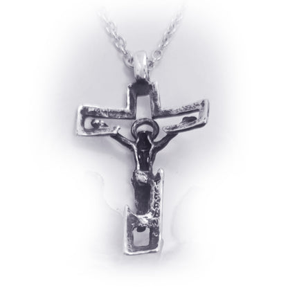 Heavenly Cross with Jesus Christos Sterling Silver Cross Pendant