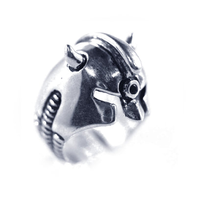 Helmet Sterling Silver Ring with Ruby