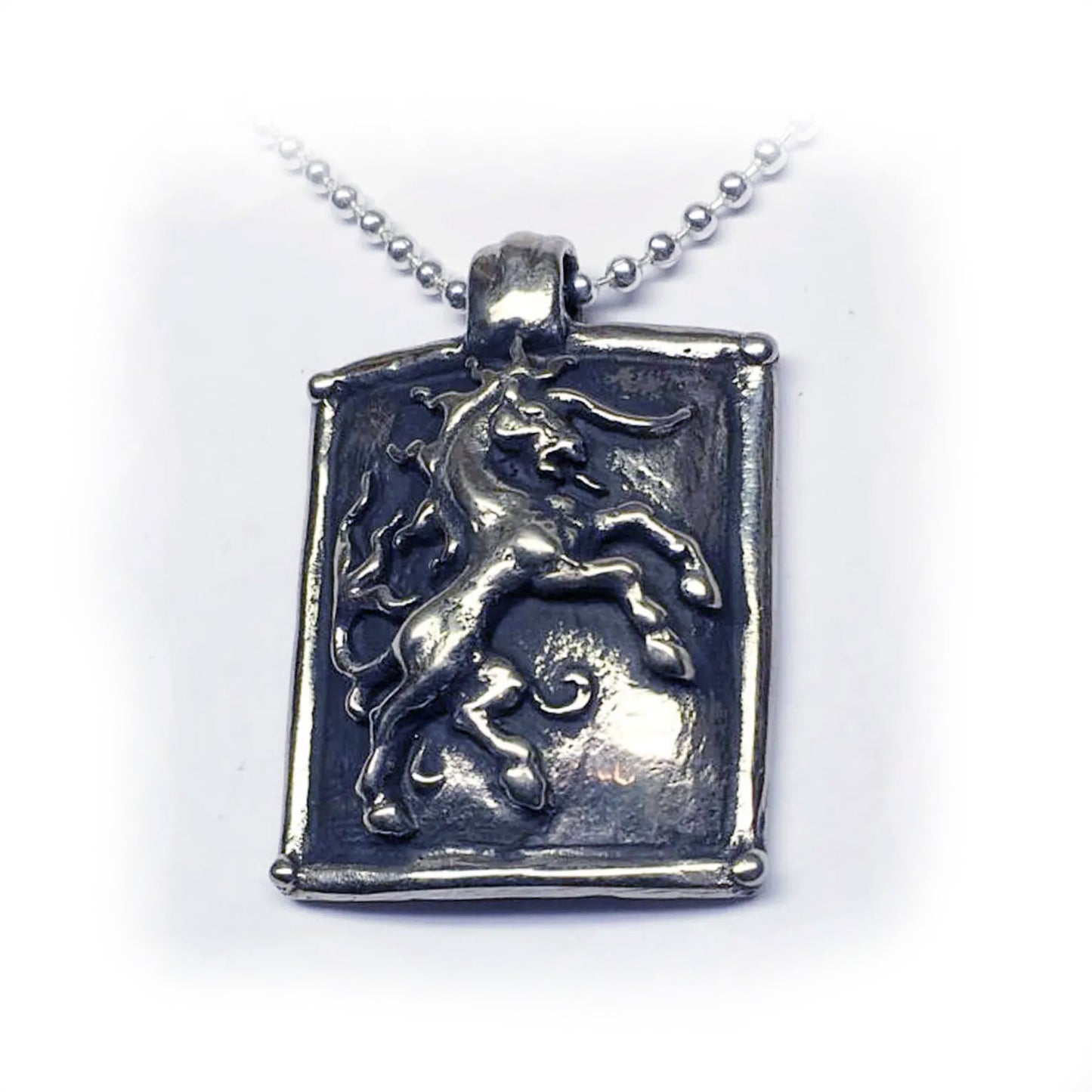 Horse Shield Sterling Silver Pendant