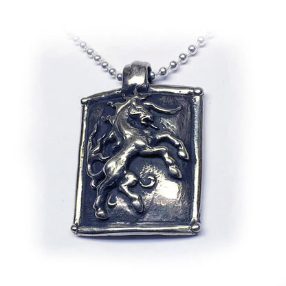Horse Shield Sterling Silver Pendant