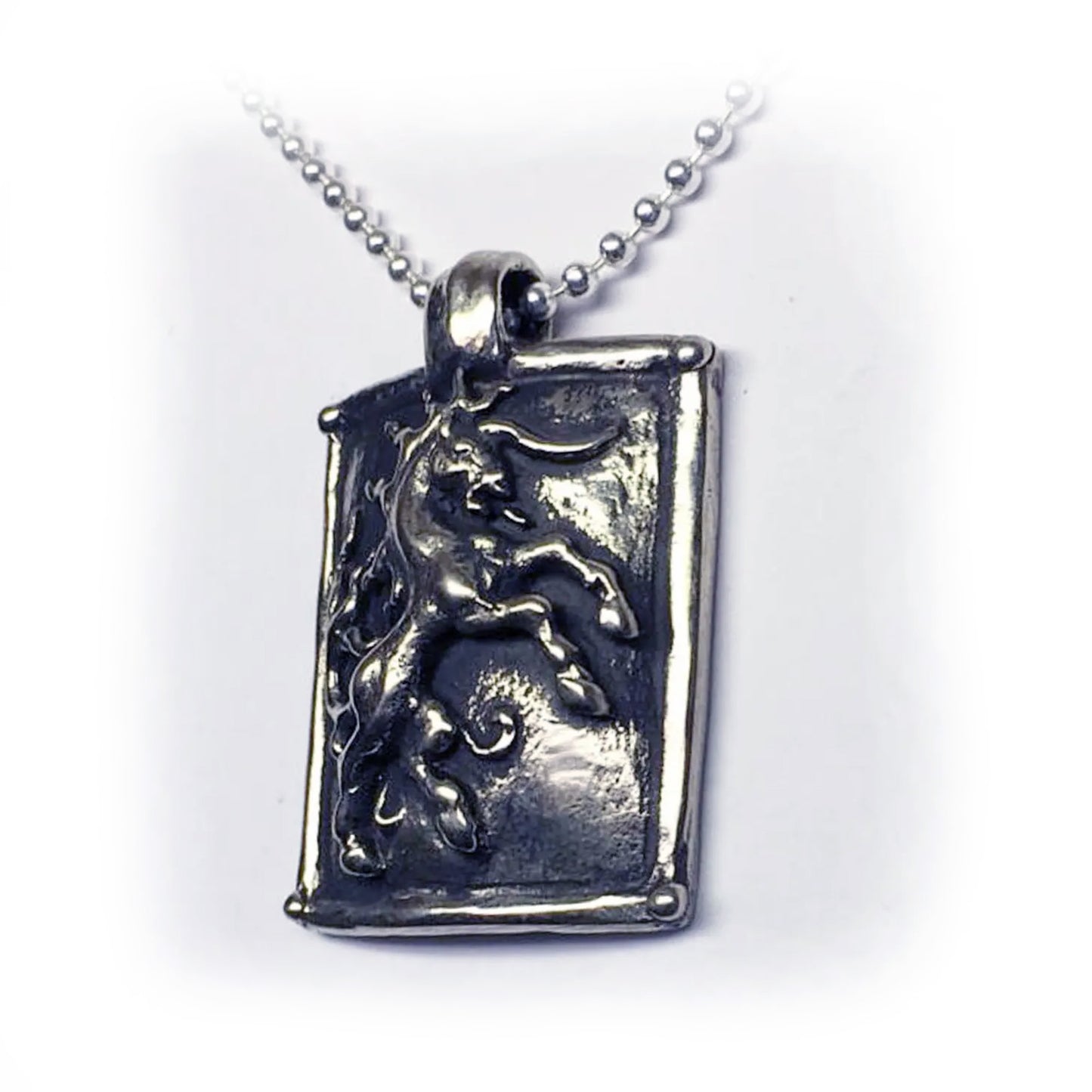 Horse Shield Sterling Silver Pendant