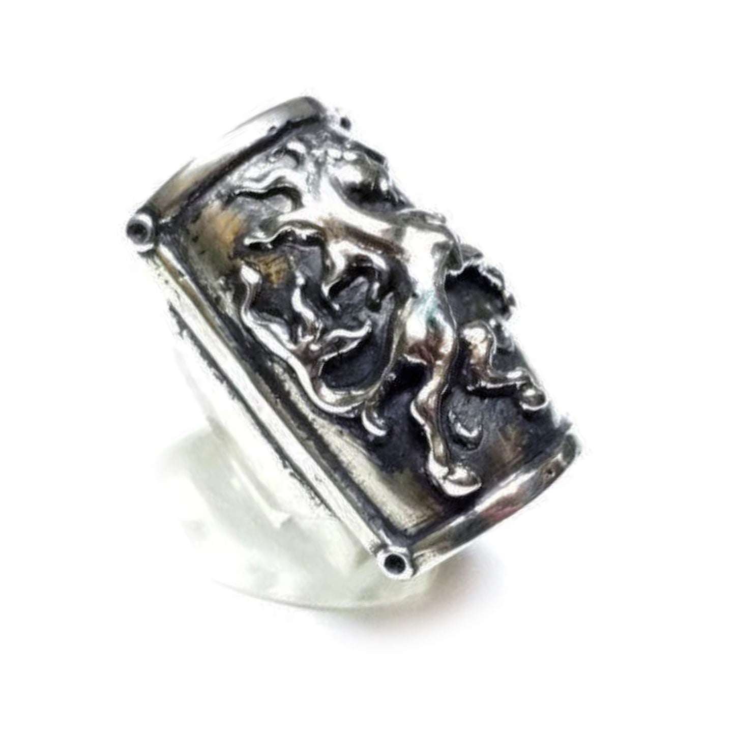 Horse Shield Sterling Silver Ring