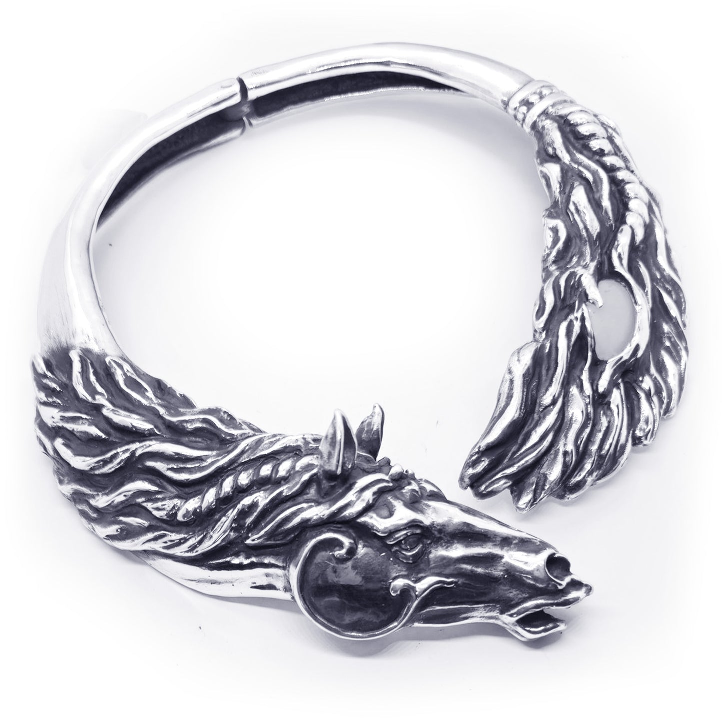 Horse Flight Sterling Silver Necklace with Natural Stone