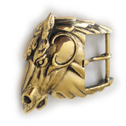 Horse Head Brass Belt Buckle