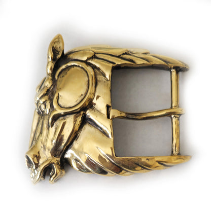 Horse Head Brass Belt Buckle